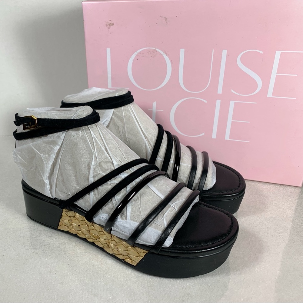 NIB Louise Et Cie Women’s Bimo Leather Suede Platform Wedge Sandal Size 7M